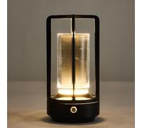 Klarako Crystal Lantern，Klarako Lanterne En Cristal Lumisom, Lampe De Table Lanterne En Cristal Lumisom,3 Couleurs À Intensité Variable,lampe De Table Portable En Métal for Intérieur/extérieur