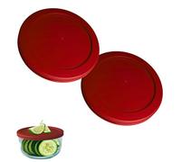 KlareWare Lot de 2 couvercles de rechange pour 4 tasses, couvercles en plastique sans BPA pour Pyrex 7201, Anchor Hocking (lot de 2, canneberge) - Contenants non inclus