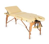 Klarfit Table de massage pliante MT 500 – 210 cm, cavité faciale, mousse, hauteur réglable – Beige