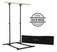 Klarfit T-Trix MultiGym Station Barre de traction en hêtre massif - charge 110 kg + sac de transport - noir Noir G