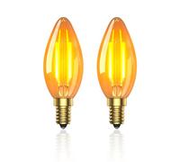 Klarlight 2,5W Ampoule E14 LED Blanc Chaud 2200K,C35 Candle Ampoule Vintage Petit Culot à Vis SES Ambre Ampoule Lampe de Sel,Équivalent 20W,Non Dimmable,Lot de 2
