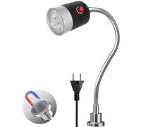 Klarlight 5W Lampe de Machine Magnétique, Lampe de Travail LED Magnétique avec Col de Cygne Flexible et Socle Magnétique Puissant, Blanc Froid 6000K pour Machine à Coudre, Gril, Atelier
