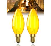 Klarlight Ampoule LED E14 Vintage 2,5W C35 Blanc Chaud 2200K, Équivalent 20-25W, Ampoule Petit Culot à Vis,Abat-Jour Orange, Non Dimmable pour Lustres & Lampes Décoratives, 2 Pièces