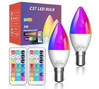 Klarlight C37 Ampoule LED Couleur B15 3W Changement de Couleur Dimmable LED Bulbs Ampoule Baillonette Led, RGB 12 choix de couleur Blanc Chaud Blanc froid