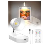 Klarlight Lampe Murale Rechargeable avec Télécommande, Lampe de Lecture Montée sur le mur, Lampe D'image Magnétique LED, 3 Couleurs, Dimmable, Projecteurs D'éclairage Mural, Wit