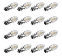 Klarlight Lot de 20 ampoules E10, 34V E10 ampoules de remplacement Bougie ondulée E10 LED, 2200 K 0,2 W Ampoules de bougie cannelées Remplacement pour les lumières de fées Arches de bougie