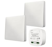 Klarlight Set d'interrupteurs sans fil, Interrupteur mural sans fil 10A, interrupteur mural sans pile avec récepteur, portée intérieure sans fil 30M, auto-alimenté, Plaque murale Émetteur