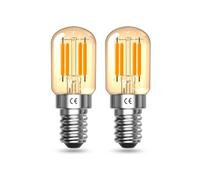 Klarlight Vintage E14 Ampoule LED 2W Ampoule à Filament LED, Blanc Chaud 2200K, Millésime Ambre Glow Ampoule Tubulaire en Verre T22, Equivalent 15W, E14 SES Small Edison Screw Base, 2 Paquets