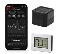 Klaro Valet - Capteur intelligent d'humidité, hygromètre de température et thermomètre | Notifications d'applications avec assaisonnement guidé, pont WiFi et écran pour surveillance à distance 24h/24