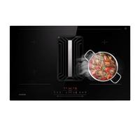 Klarstein 2 en 1 Plaque de Cuisson Induction Encastrable avec une Hotte Aspirante, Table de Cuisson à 4 Anneaux, Commande Tactile, avec Hotte Aspirante 750m³/h nergétique A