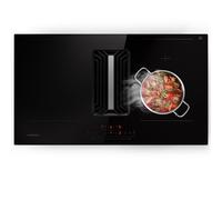 Klarstein 2 en 1 Plaque de Cuisson Induction Encastrable avec une Hotte Aspirante, Table de Cuisson à 4 Anneaux, Commande Tactile, avec Hotte Aspirante 750m³/h, Classe Energétique A