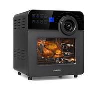 KLARSTEIN AeroVital Cube Chef - Friteuse sans huile, Air fryer, 1700 W, technologie DuoHeating, volume de 14L, 16 programmes, écran tactile, durée: environ 10h, thermostat: 50-220 °C, Inox, Noir