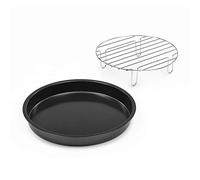 Klarstein AeroVital Cube Chef Plaque à pizza avec insert haut pour gril pour la friteuse à air chaud, accessoire, en acier inoxydable