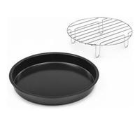 Klarstein AeroVital Cube Chef Plaque à pizza en acier inoxydable pour friteuse à air chaud G