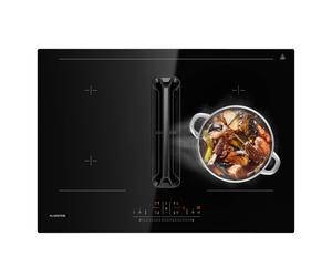 Klarstein AirJet 70cm 4 Feux Plaque Induction avec Hotte Intégrée Noir AP