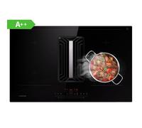 Klarstein AirJet 83cm 4 Feux Plaque Induction avec Hotte Intégrée Noir APP