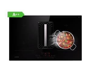 Klarstein AirJet 83cm 4 Feux Plaque Induction avec Hotte Intégrée Noir APP