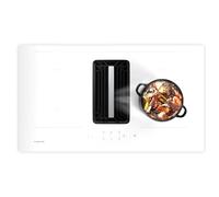 Klarstein AirJet 90cm 4 Feux Plaque Induction avec Hotte Intégrée Blanc APP