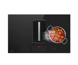 Klarstein AirJet FlexPro 80cm 4 Feux Plaque Induction avec Hotte Intégrée Noir APP