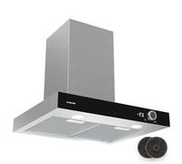 Klarstein AirNova Hotte aspirante - 60 cm Hotte murale, 614 m³/h, CEE A++, LED 6500 K, Silencieuse 68 dB, Acier Inoxydable, Extraction & Recirculation