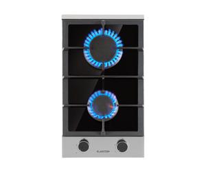 Klarstein Alchemist 30cm Plaque de Cuisson à Gaz 2 Feux Argent
