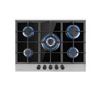 Klarstein Alchemist 70cm Plaque de Cuisson à Gaz 5 Feux Argent