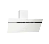 Klarstein Alina Hotte Aspirante - Hotte Décorative 80 cm, 615 m³/h LED, 69 dB, Mode Évacuation & Recirculation, Blanche