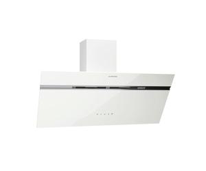 Klarstein Alina Hotte Aspirante - Hotte Décorative 80 cm, 615 m³/h LED, 69 dB, Mode Évacuation & Recirculation, Blanche