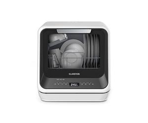 Klarstein Amazonia Mini Lave Vaisselle - Compact, 7 Programmes, 5L Réservoir ou Raccordement Silencieux 58dB, Affichage Digital, Portable, Lave Vaisselle Compact, Noir
