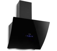 Klarstein Annabelle Hotte décorative murale aspirante 60cm - Débit 650m³-h Panneau de commande tactile - Verre noir
