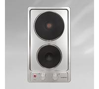 Appetito Domino Table de cuisson électrique 2 plaques 6 niveaux de puissance 3000 watts acier inoxydable