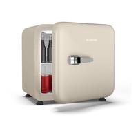 KLARSTEIN Audrey Evo 43L Mini Frigo - Design Rétro, Silencieux 40 dB, Thermostat Réglable, Porte Réversible, Petit Frigo pour Chambres & Bureaux, Crème