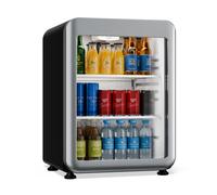 Klarstein Audrey Evo 64cm 65L Frigo à Boisson avec Porte Vitrée Argent C