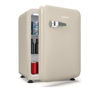 Klarstein Audrey Evo 68L Mini Frigo - Rétro, Silencieux 40 dB, Thermostat Réglable, Porte Réversible, Petit Frigo de Chambre, Bureau, Crème