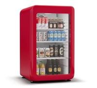 Klarstein Réfrigérateur à boissons Audrey Evo - 113 L, design rétro, porte vitrée, Classe C, Rouge