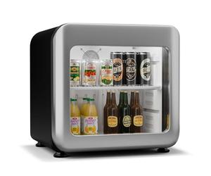 KLARSTEIN Audrey Evo Réfrigérateur à boissons - 45 L Vitrine réfrigérée à boissons, Porte à double vitrage, Éclairage LED, Température 0-10°C, Design rétro, Classe Énergétique C