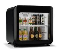 Klarstein Audrey Evo Réfrigérateur à boissons 46 L Frigo design rétro Mini bar Porte en verre Noir Noir G