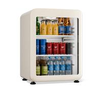 Klarstein Audrey Evo Réfrigérateur à boissons 65 L - Réfrigérateur à boissons avec porte vitrée, éclairage LED, température réglable de 0 à 10 °C, 2 clayettes, fonctionnement silencieux