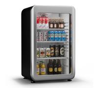 Klarstein Audrey Evo Réfrigérateur à boissons - 93 L Vitrine réfrigérée à boissons, Porte à double vitrage, Éclairage LED, Température 0-10°C, Design rétro, Classe Énergétique C