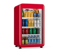 Klarstein Audrey Evo Réfrigérateur à boissons 95 L - Réfrigérateur à boissons avec porte vitrée, éclairage LED, température réglable de 0 à 10 °C, 3 clayettes, fonctionnement silencieux