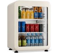 Klarstein Audrey Evo 56cm 65L Frigo à Boisson avec Porte Vitrée Crème C