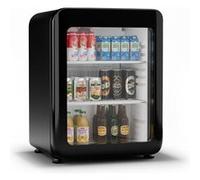 Klarstein Audrey Evo Réfrigérateur à boissons Porte en verre Mini Bar Mini Frigo 68 L Design rétro Noir Noir G