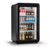 Klarstein Audrey Evo Réfrigérateur à boissons Porte en verre Mini Bar Mini Frigo 93 L Design rétro Noir