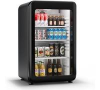 Klarstein Audrey Evo Réfrigérateur à boissons Porte en verre Mini Bar Mini Frigo 93 L Design rétro Noir