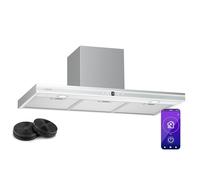 Klarstein Auriana Hotte aspirante 90 cm smart Commade par application Classe A + Lumière d'ambiance 700 m³/h tactile
