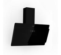 Klarstein Hotte murale inclinée Aurica 90 – 90 cm, 607 m³/h, filtre alu, LED, écran tactile, noir