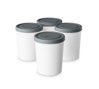 Klarstein Bac à Glace avec Couvercle - Lot de 4 x 180 ml, Plastique Durable, Compatible Sorbetière & Yaourtière, Lavable au Lave-Vaisselle, Accessoire Bac à Glace