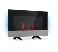 Klarstein Basel Baseline - Cheminée électrique 2000W, 2 vitesses, thermostat, design verre & inox, pour 40m² G