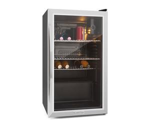 Klarstein Beersafe 85cm 80L Frigo à Boisson avec Porte Vitrée Argent