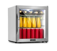 KLARSTEIN Réfrigérateur Pour Boissons 47L - Porte Vitrée Double, LED, 0-13°C, 2 Étagères Amovibles, Mini Frigo Boisson, Température Réglable, Design Compact